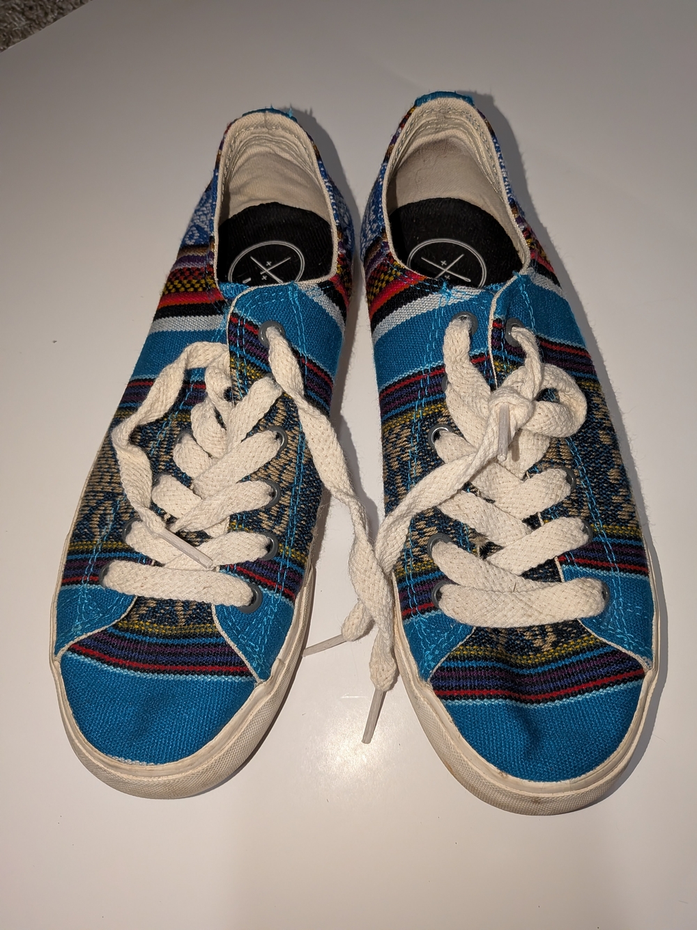 inkkas Turquoise Multicolor Woven Sneakers